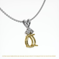 18K Yellow & White Accent Stones Pendant Setting Image