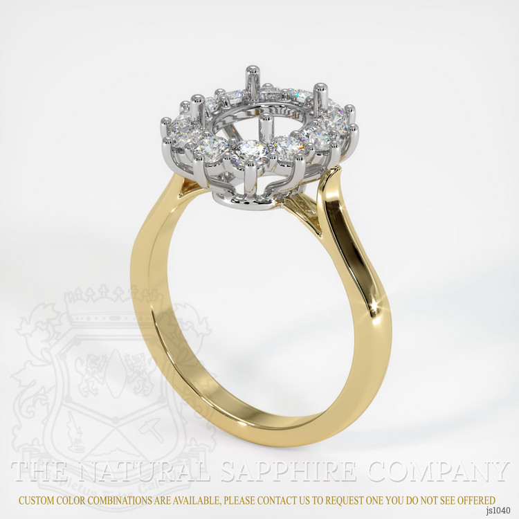 14K White & Yellow Antique Style Ring Setting