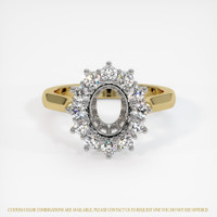 14K White & Yellow Antique Style Ring Setting Image