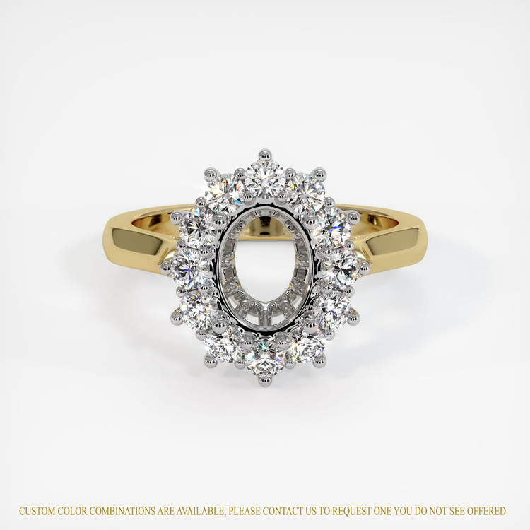 14K White & Yellow Antique Style Ring Setting