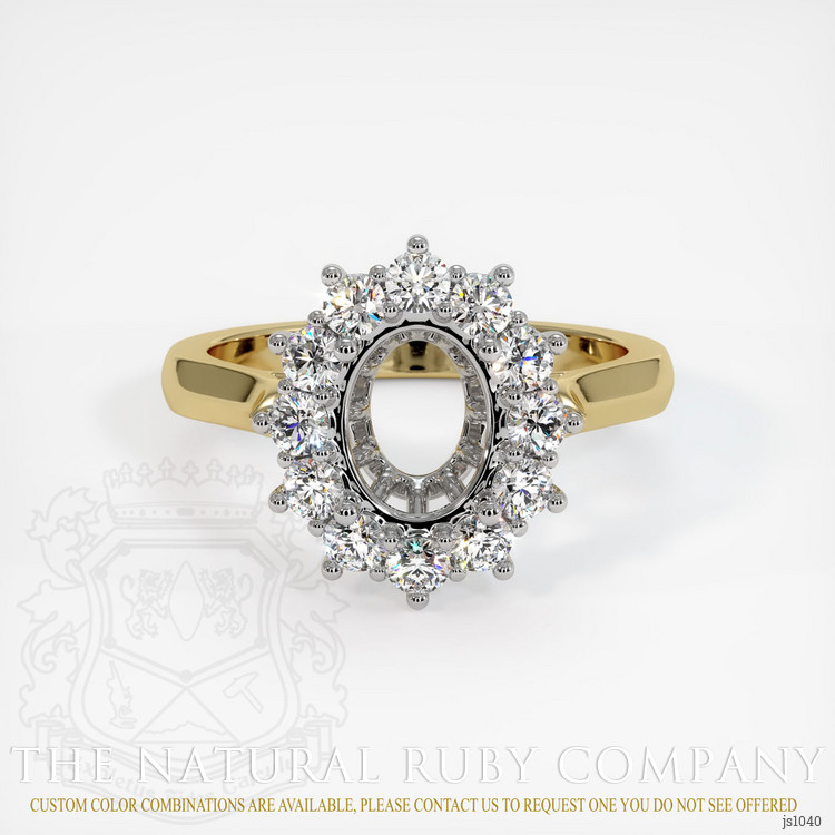 14K White & Yellow Antique Style Ring Setting