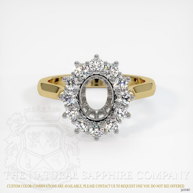 14K White & Yellow Antique Style Ring Setting