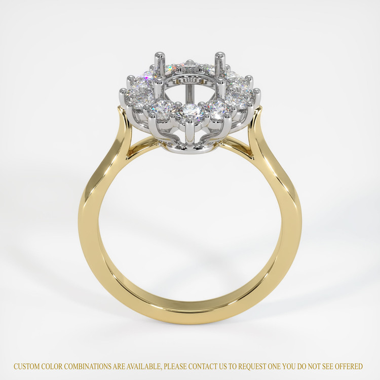 14K White & Yellow Antique Style Ring Setting