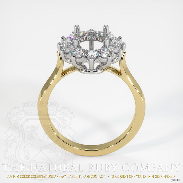14K White & Yellow Antique Style Ring Setting