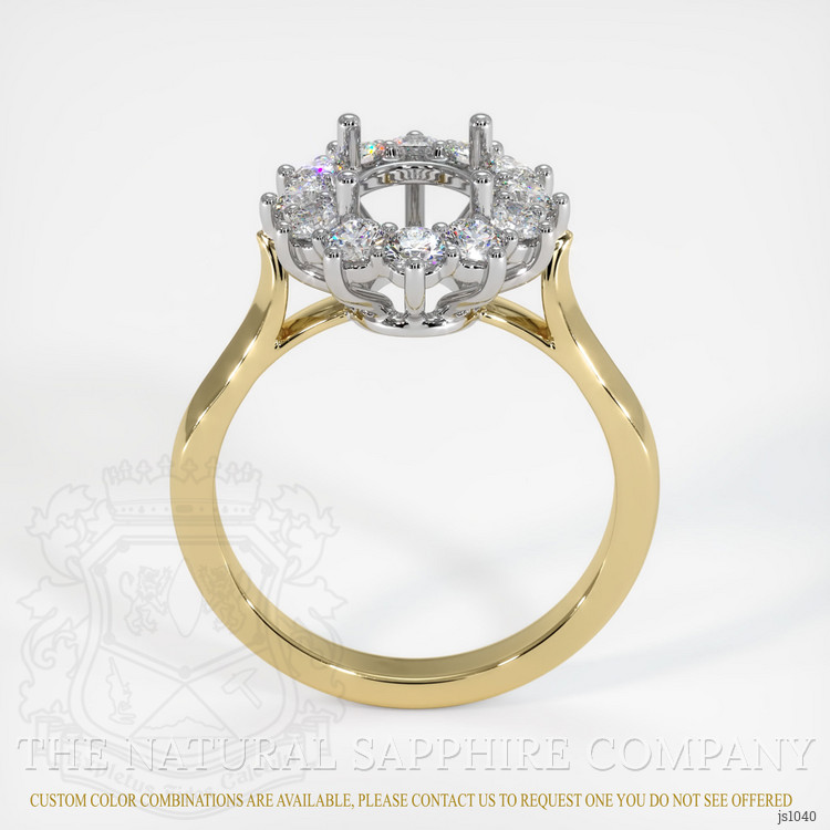 14K White & Yellow Antique Style Ring Setting