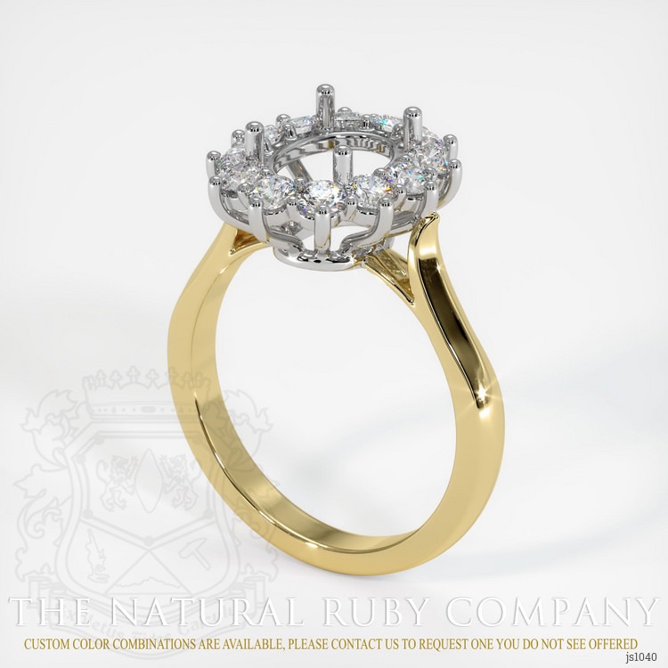 18K White & Yellow Antique Style Ring Setting
