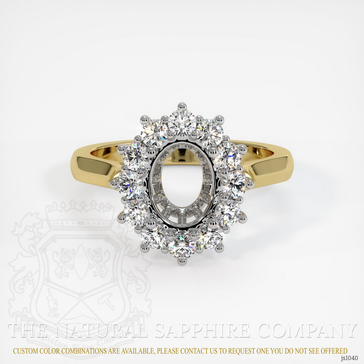 18K White & Yellow Antique Style Ring Setting