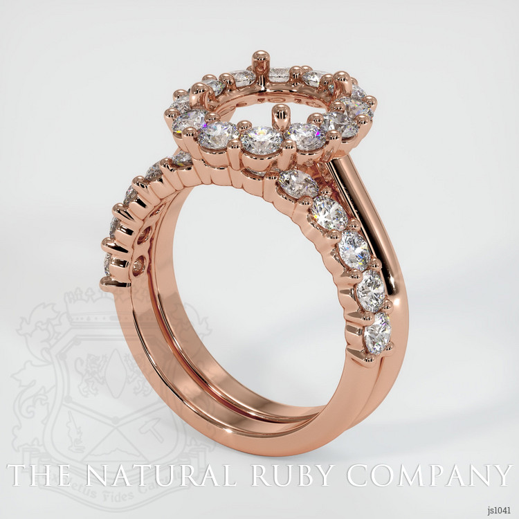 14K Rose Gold Halo Ring Setting