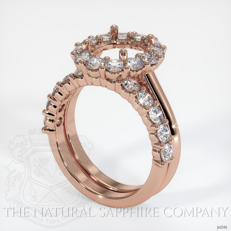 14K Rose Gold Halo Ring Setting