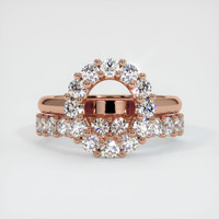 14K Rose Gold Halo Ring Setting Image