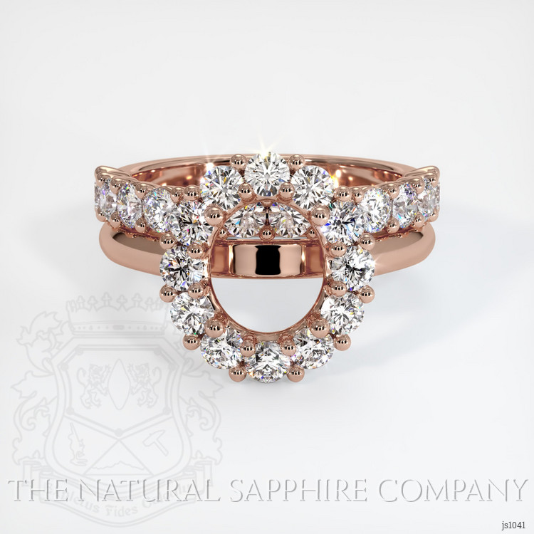 14K Rose Gold Halo Ring Setting