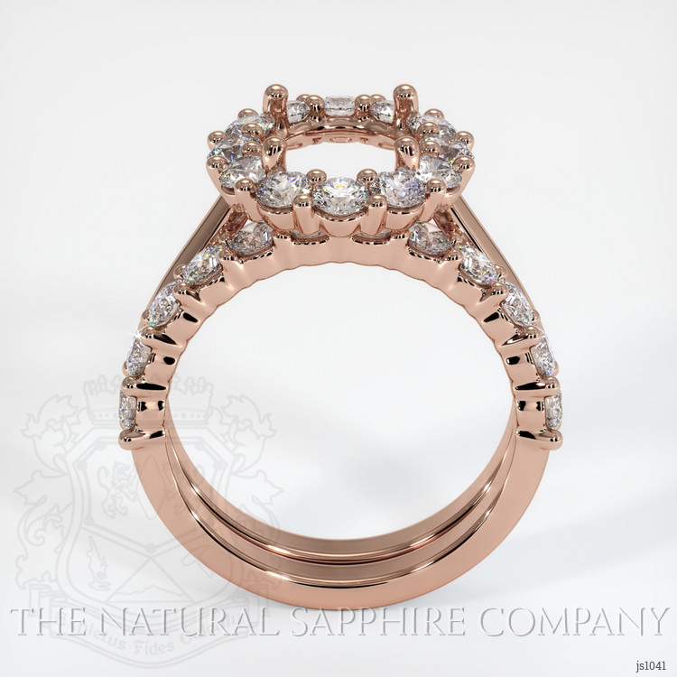 14K Rose Gold Halo Ring Setting