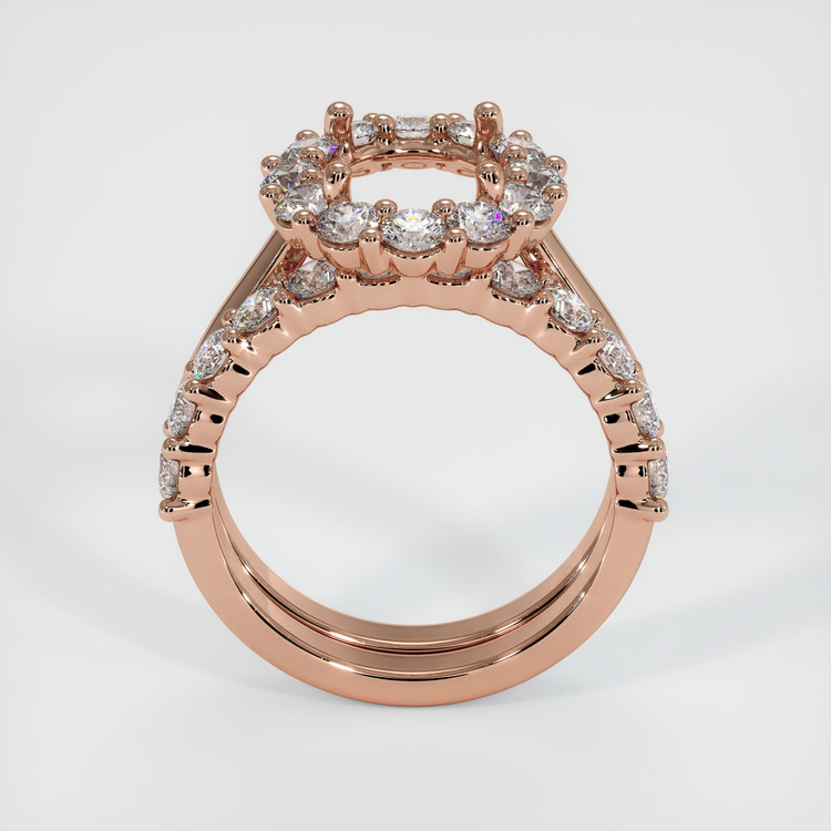 14K Rose Gold Halo Ring Setting