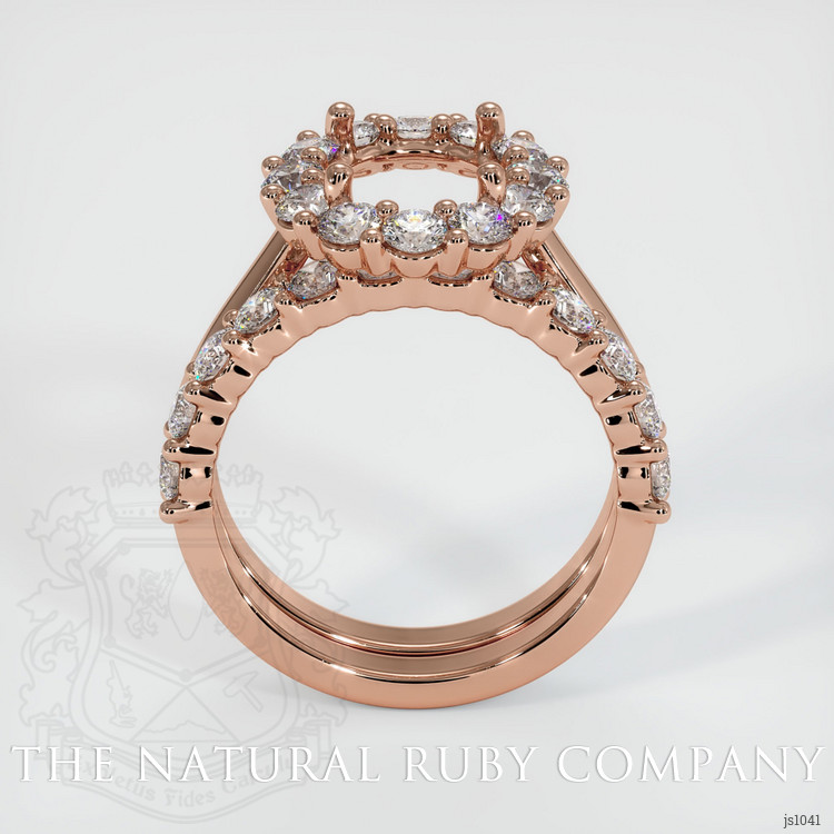 14K Rose Gold Halo Ring Setting