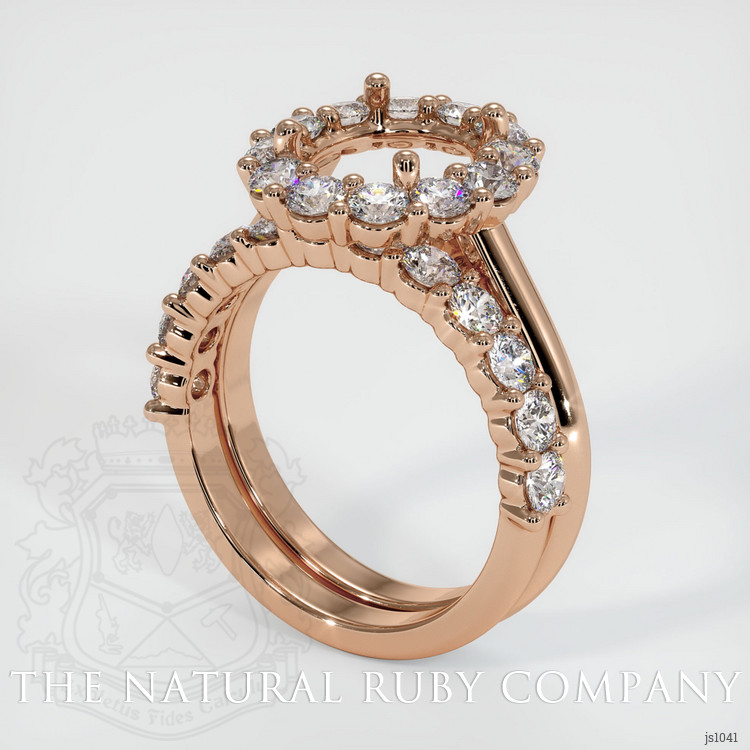 18K Rose Gold Halo Ring Setting