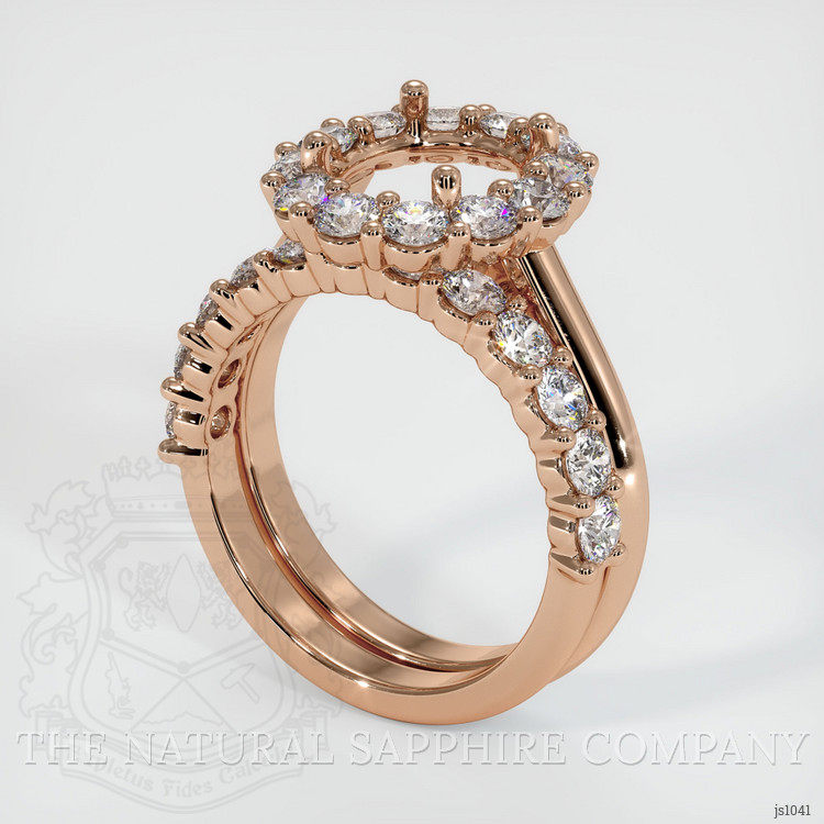 18K Rose Gold Halo Ring Setting