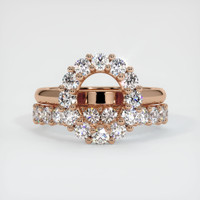 18K Rose Gold Halo Ring Setting Image