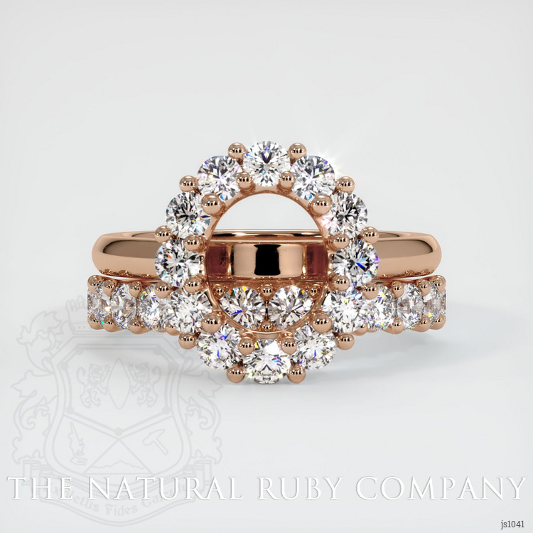 18K Rose Gold Halo Ring Setting