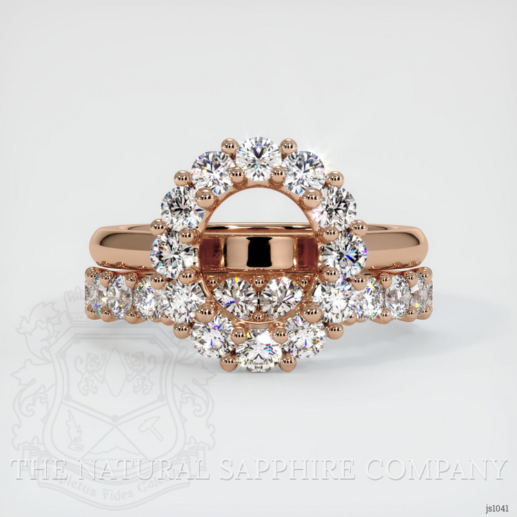 18K Rose Gold Halo Ring Setting