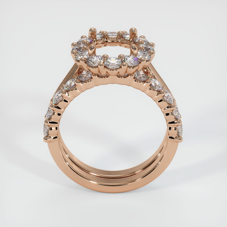 18K Rose Gold Halo Ring Setting