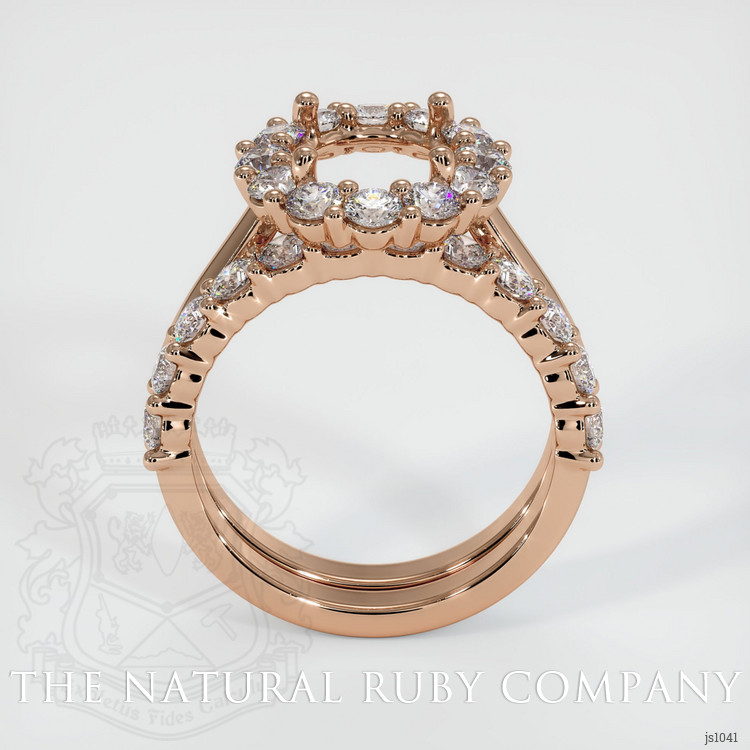 18K Rose Gold Halo Ring Setting