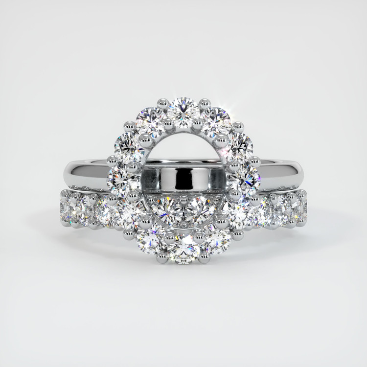 10K White Gold Halo Ring Setting
