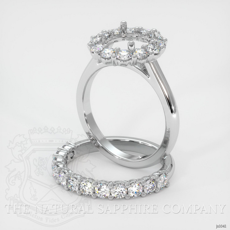 10K White Gold Halo Ring Setting