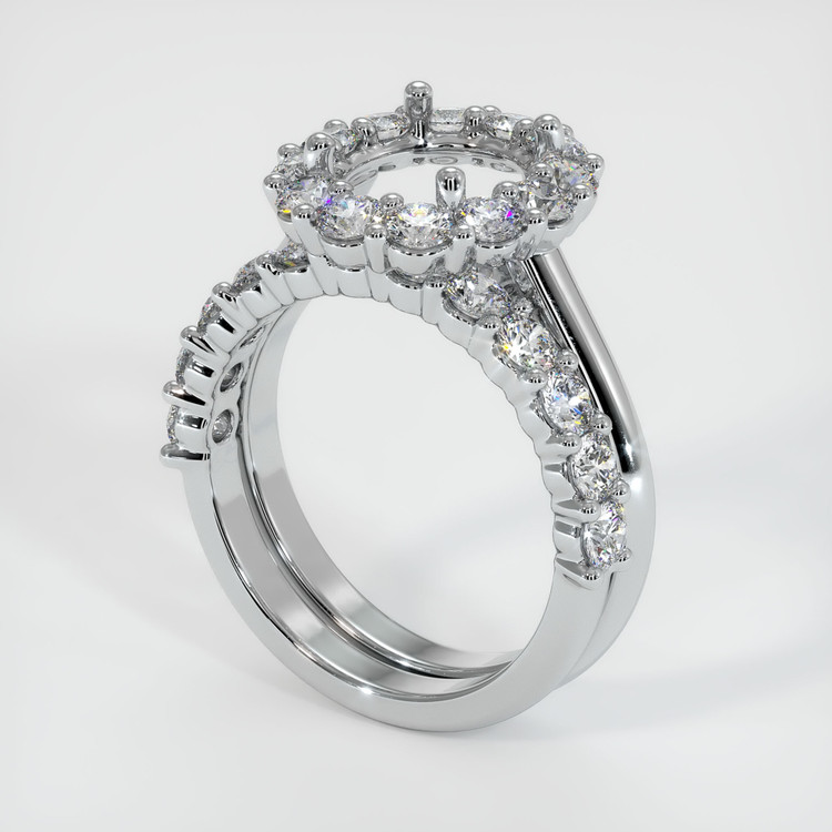 14K White Gold Halo Ring Setting