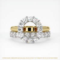 14K White & Yellow Halo Ring Setting Image
