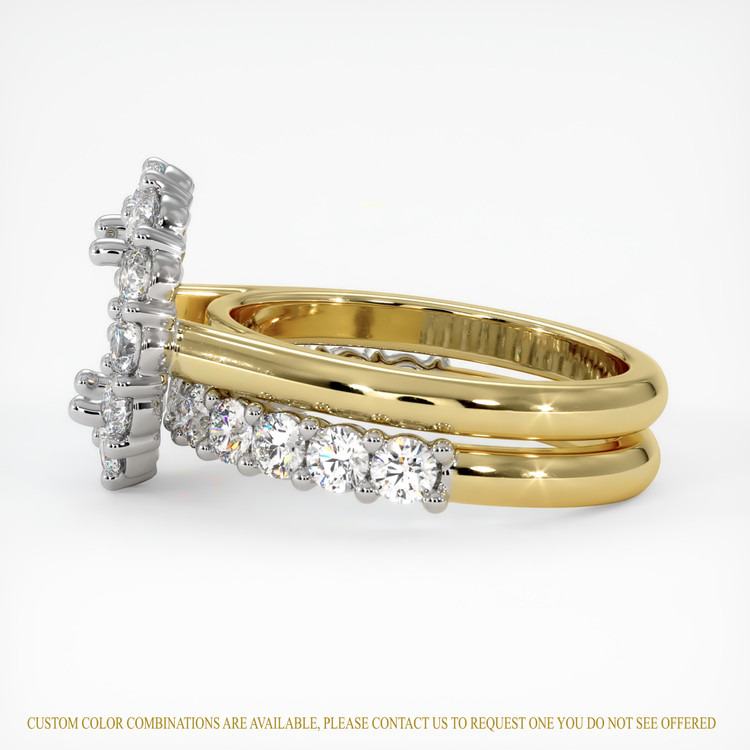14K White & Yellow Halo Ring Setting