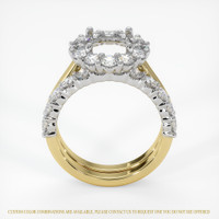 14K White & Yellow Halo Ring Setting Image