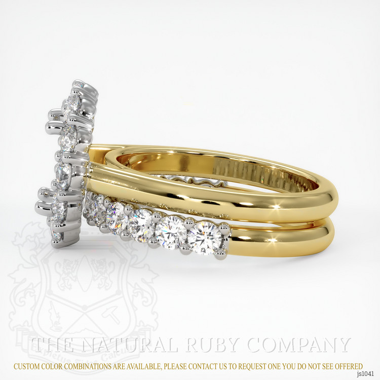 18K White & Yellow Halo Ring Setting