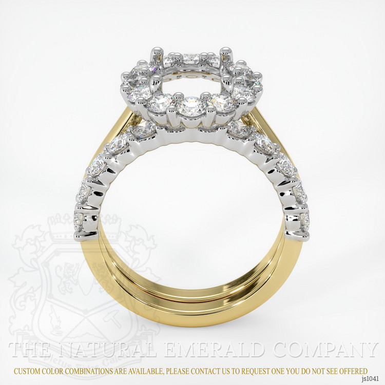 18K White & Yellow Halo Ring Setting