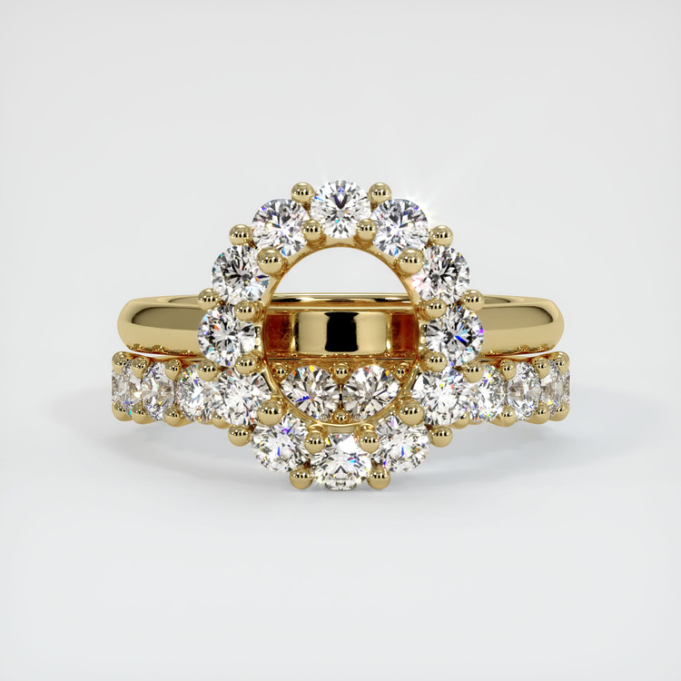 10K Yellow Gold Halo Ring Setting