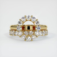 14K Yellow Gold Halo Ring Setting Image