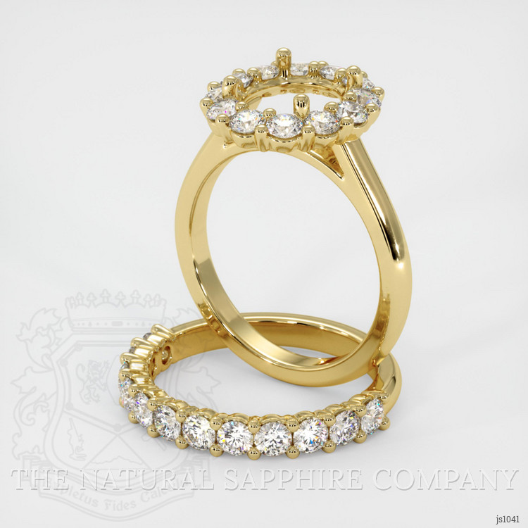 14K Yellow Gold Halo Ring Setting
