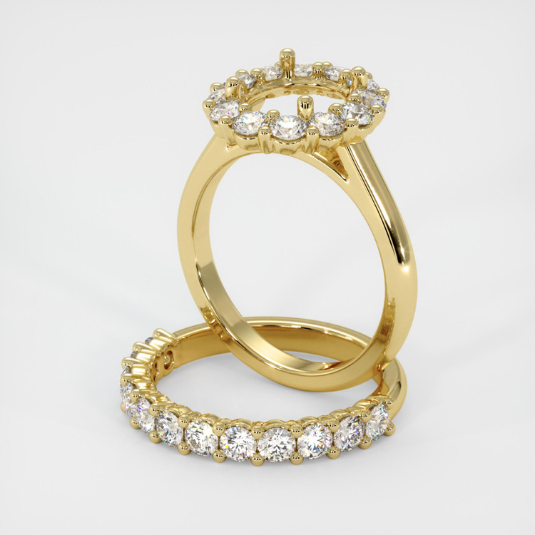 14K Yellow Gold Halo Ring Setting