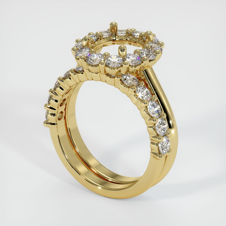 18K Yellow Gold Halo Ring Setting