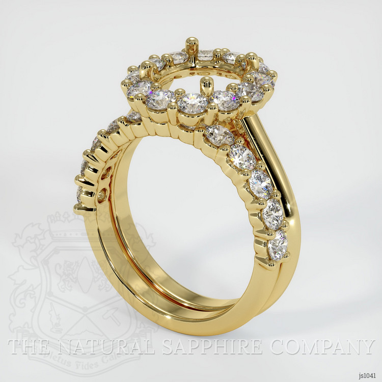 18K Yellow Gold Halo Ring Setting