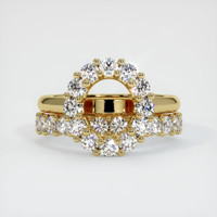 18K Yellow Gold Halo Ring Setting Image