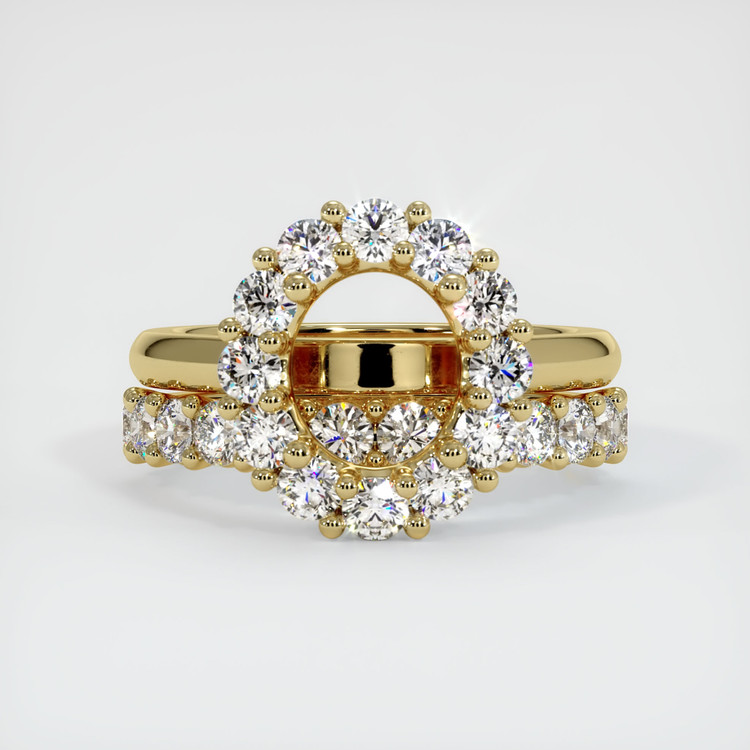 18K Yellow Gold Halo Ring Setting