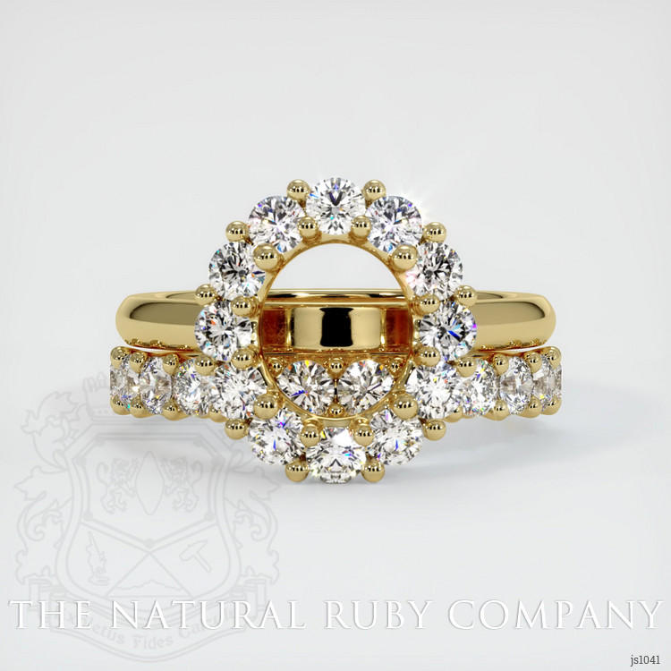 18K Yellow Gold Halo Ring Setting