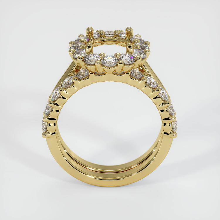 18K Yellow Gold Halo Ring Setting