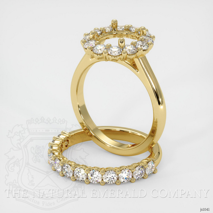 18K Yellow Gold Halo Ring Setting