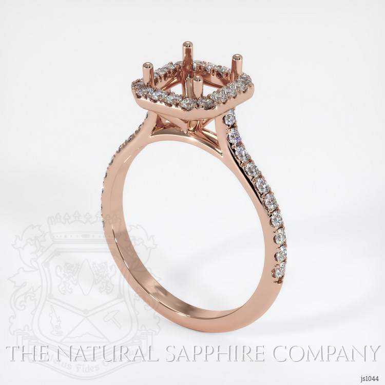 14K Rose Gold Pave Ring Setting