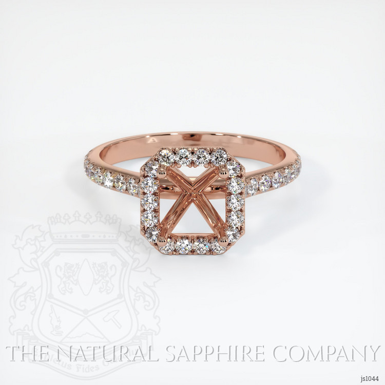14K Rose Gold Pave Ring Setting