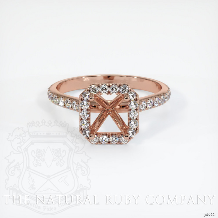 14K Rose Gold Pave Ring Setting