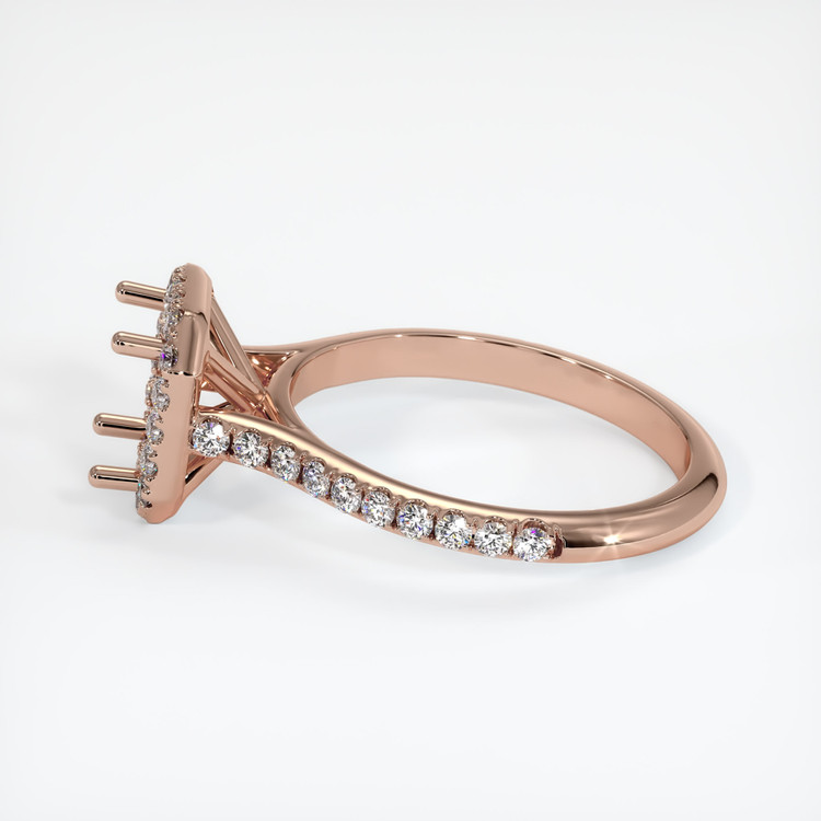 14K Rose Gold Pave Ring Setting