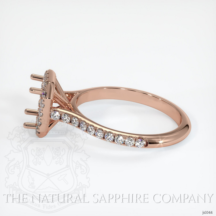 14K Rose Gold Pave Ring Setting