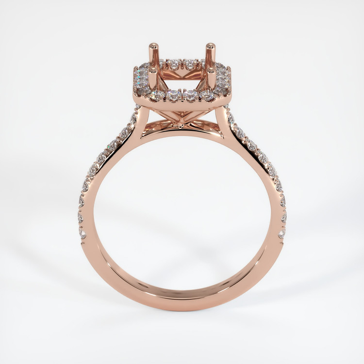 14K Rose Gold Pave Ring Setting